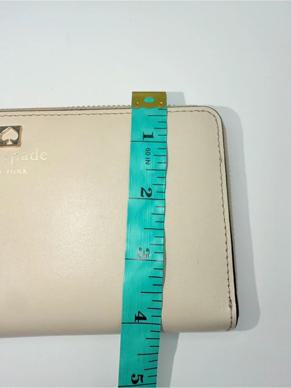 kate spade New York Cream Zip-Around Leather Wallet